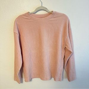 ZARA BASICS WOMENS CORDUROY RIBBER BABY OINK LONG SLEEVE